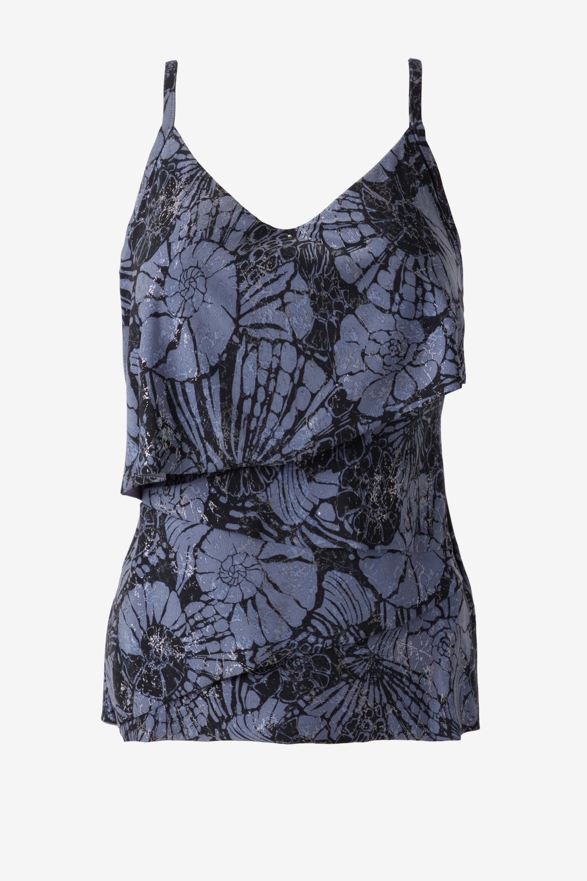 Magicsuit Shell Beach Chloe Tankini Top Black/Multi | Miraclesuit