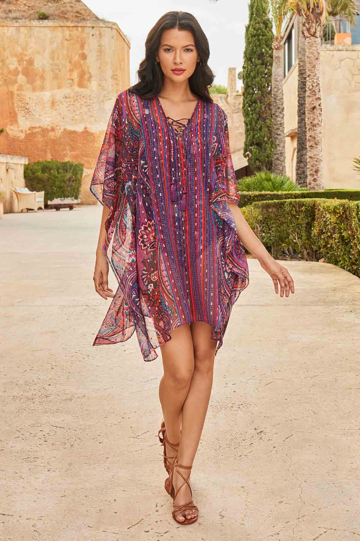 Dynasty Caftan Swim Cover Up Multi | Miraclesuit