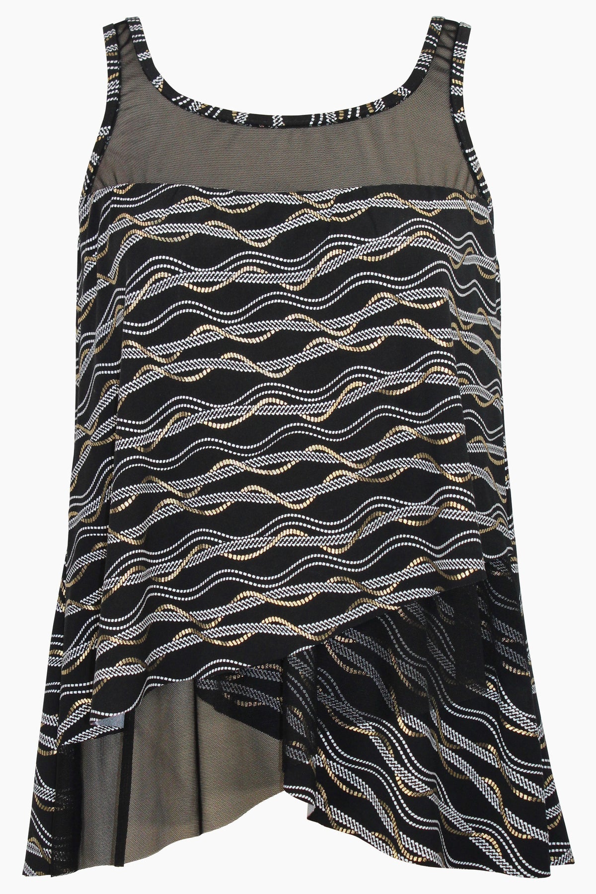 Plus Size Linked In Mirage Tankini Black/Multi | Miraclesuit