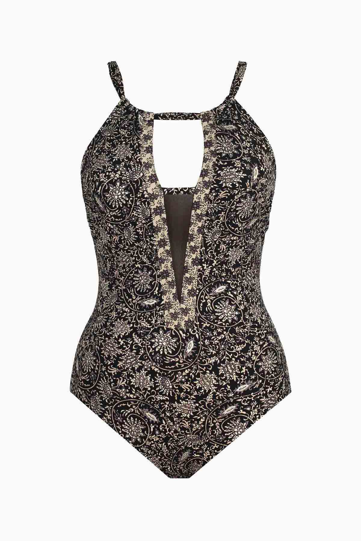 Amoressa Montague Ghost One Piece Swimsuit Black/Multi | Miraclesuit