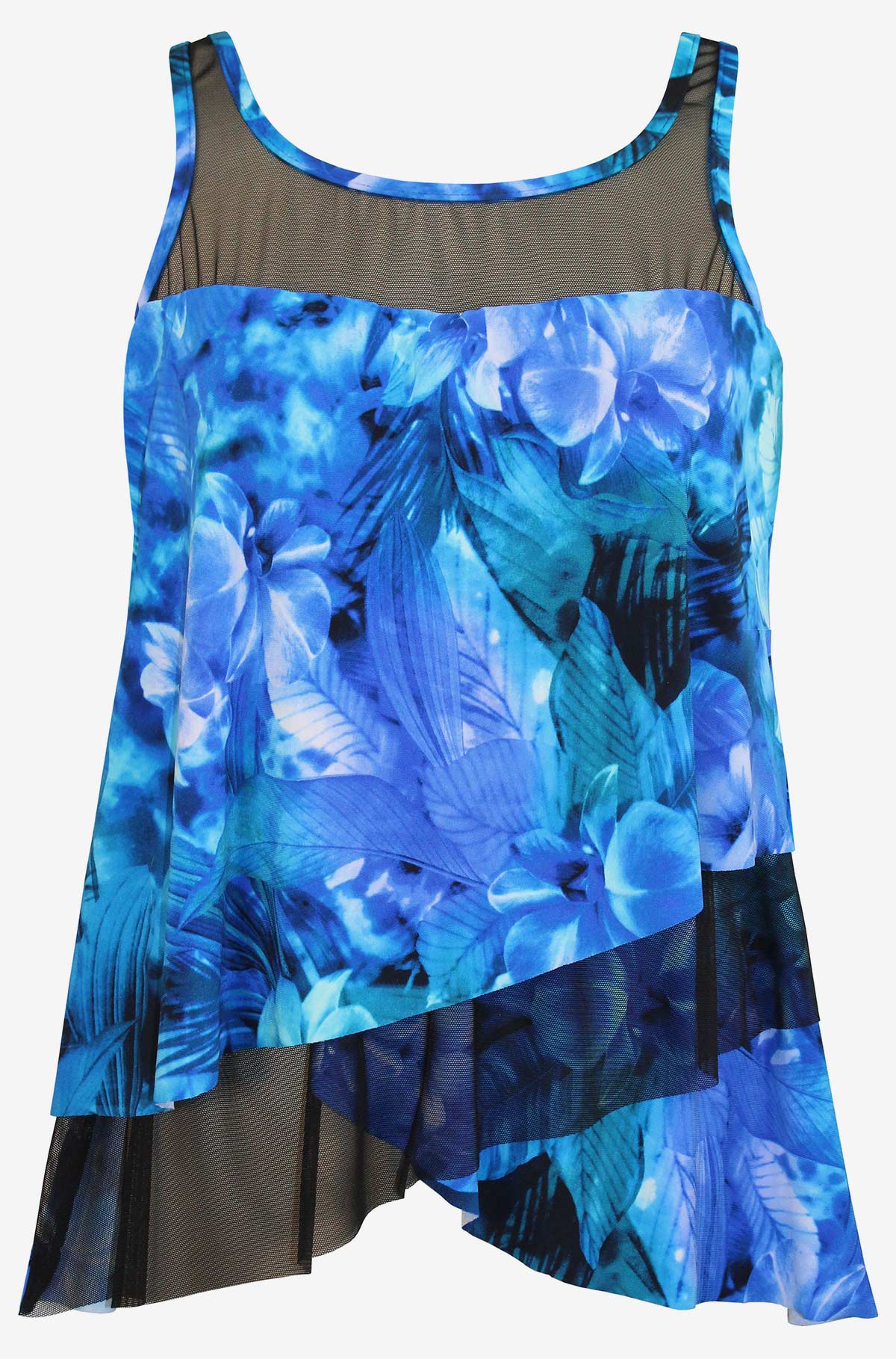 Plus Size Sous Marine Mirage Tankini Top Blue/Multi | Miraclesuit