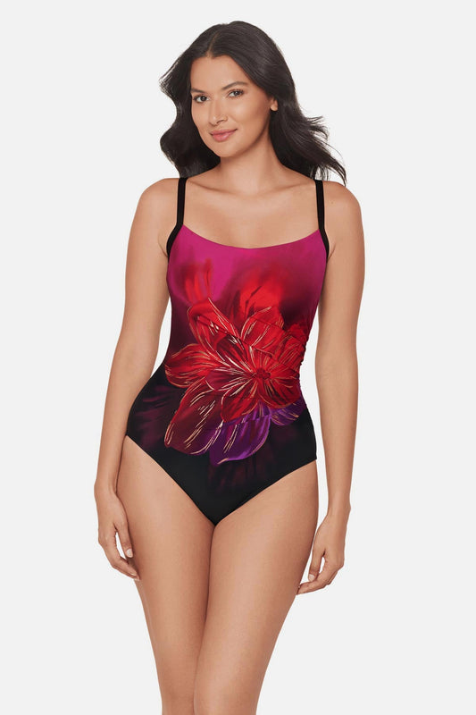 Starr One Piece in Petali Rosa Black/Multi | Miraclesuit