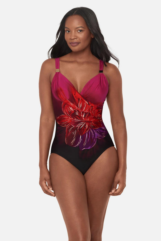 Siren One Piece in Petali Rosa Black/Multi | Miraclesuit