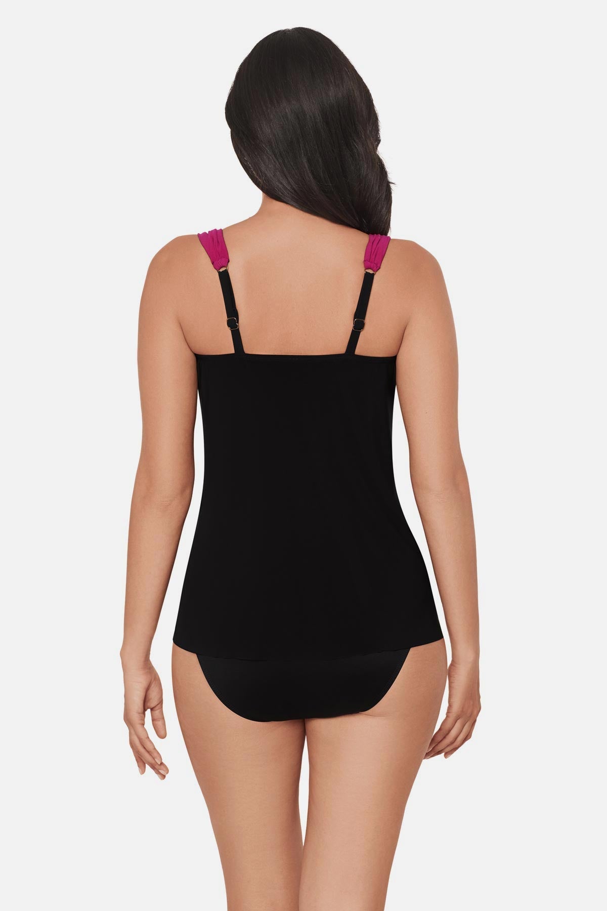 Dazzle Tankini Top in Petali Rosa Black/Multi | Miraclesuit