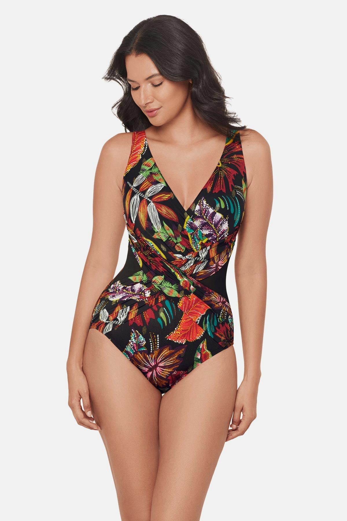Crossover One Piece in Pluma Black/Multi | Miraclesuit
