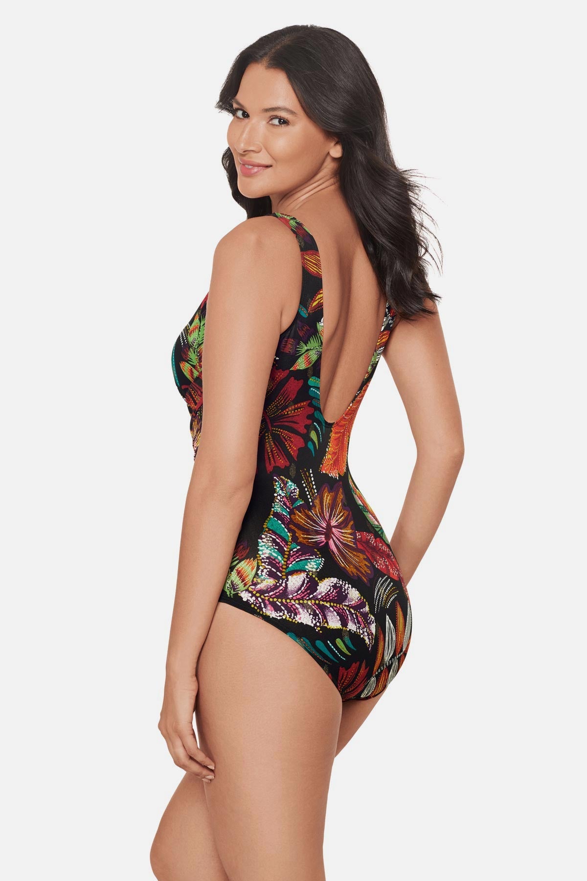 Crossover One Piece in Pluma Black/Multi | Miraclesuit
