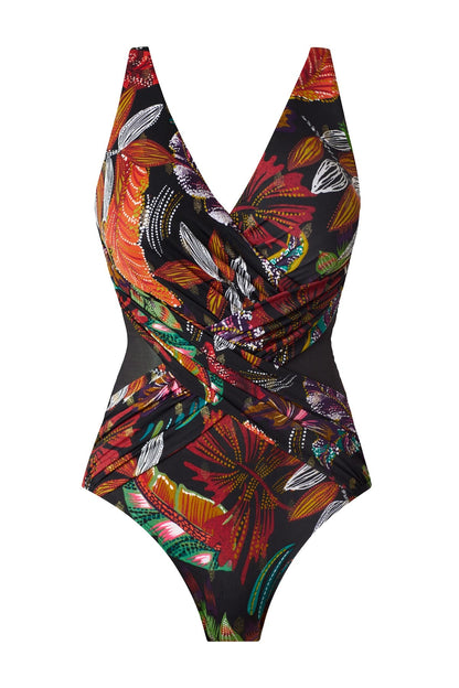 Crossover One Piece in Pluma Black/Multi | Miraclesuit
