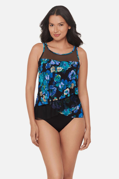 Mirage Tankini Top in Secret Garden Black/Multi | Miraclesuit