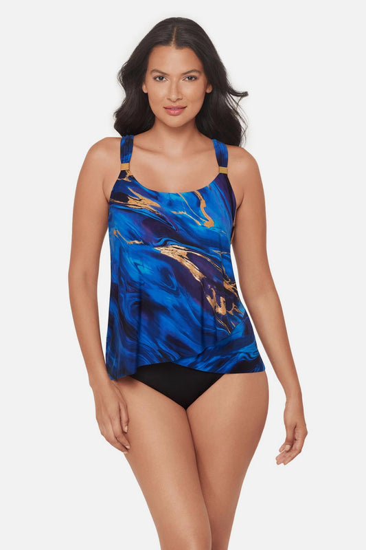 Dazzle Tankini Top in Stellar Nova Blue/Multi | Miraclesuit