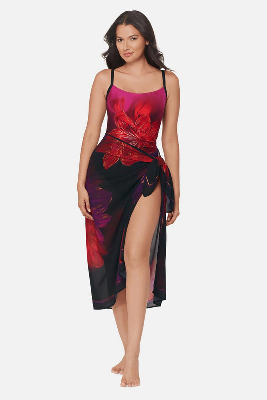 Pareo Cover Up in Petali Rosa Black/Multi | Miraclesuit