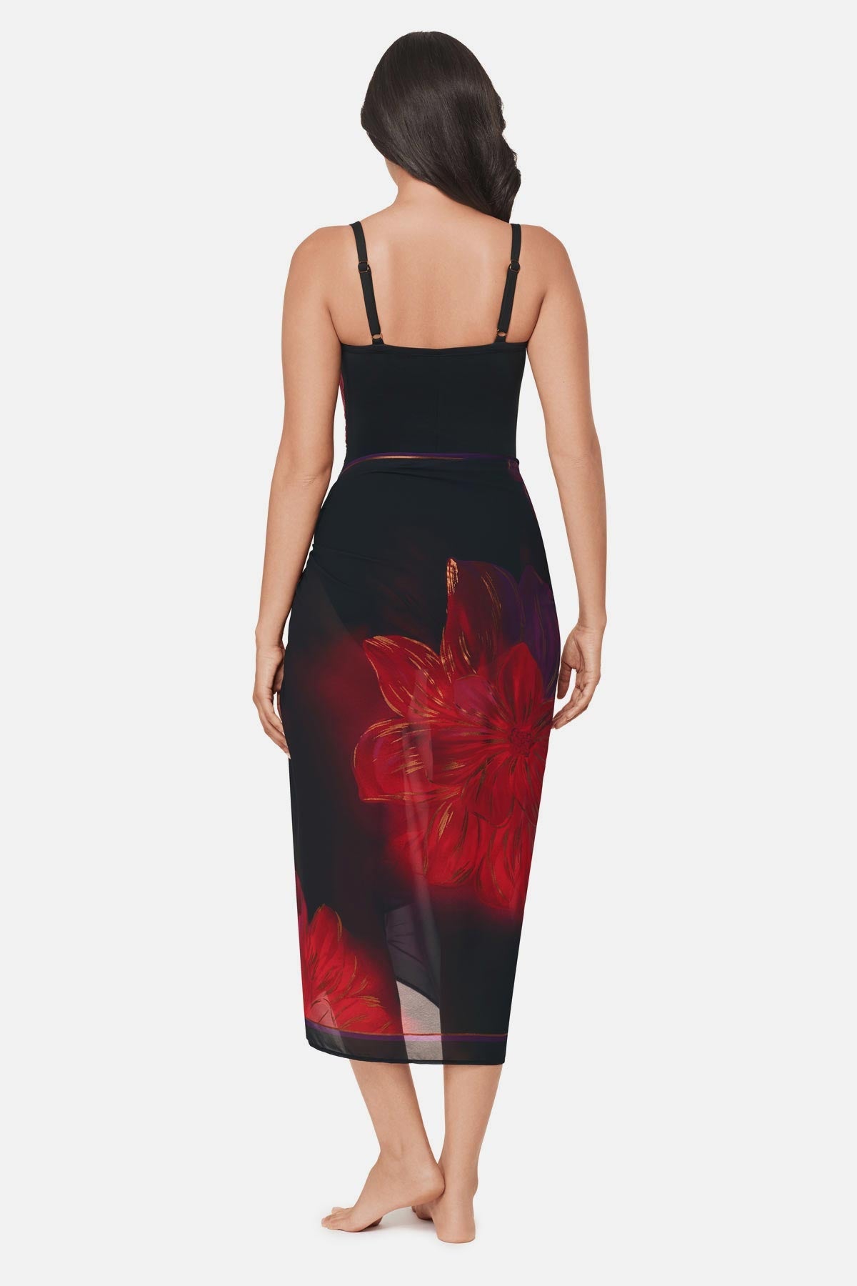 Pareo Cover Up in Petali Rosa Black/Multi | Miraclesuit