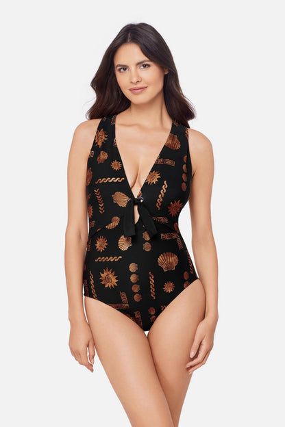 Magicsuit Halle One Piece in Clamdigger Black/Multi | Miraclesuit