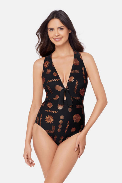 Magicsuit Halle One Piece in Clamdigger Black/Multi | Miraclesuit
