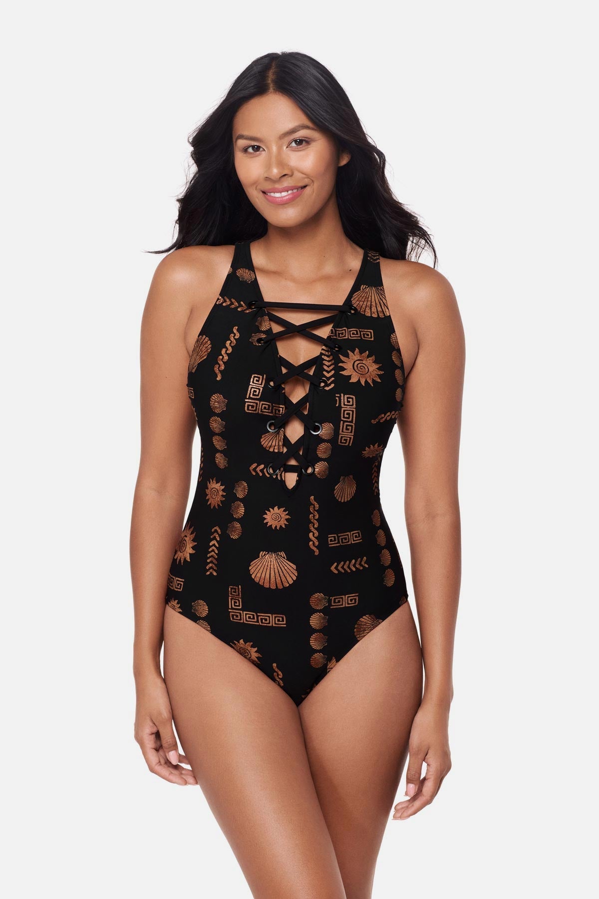 Magicsuit Steffi One Piece in Clamdigger Black/Multi | Miraclesuit