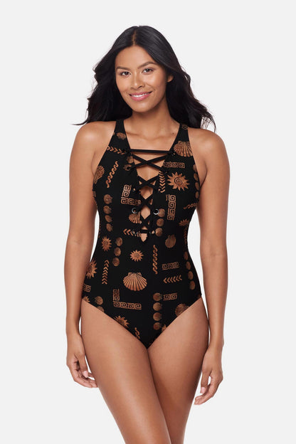 Magicsuit Steffi One Piece in Clamdigger Black/Multi | Miraclesuit