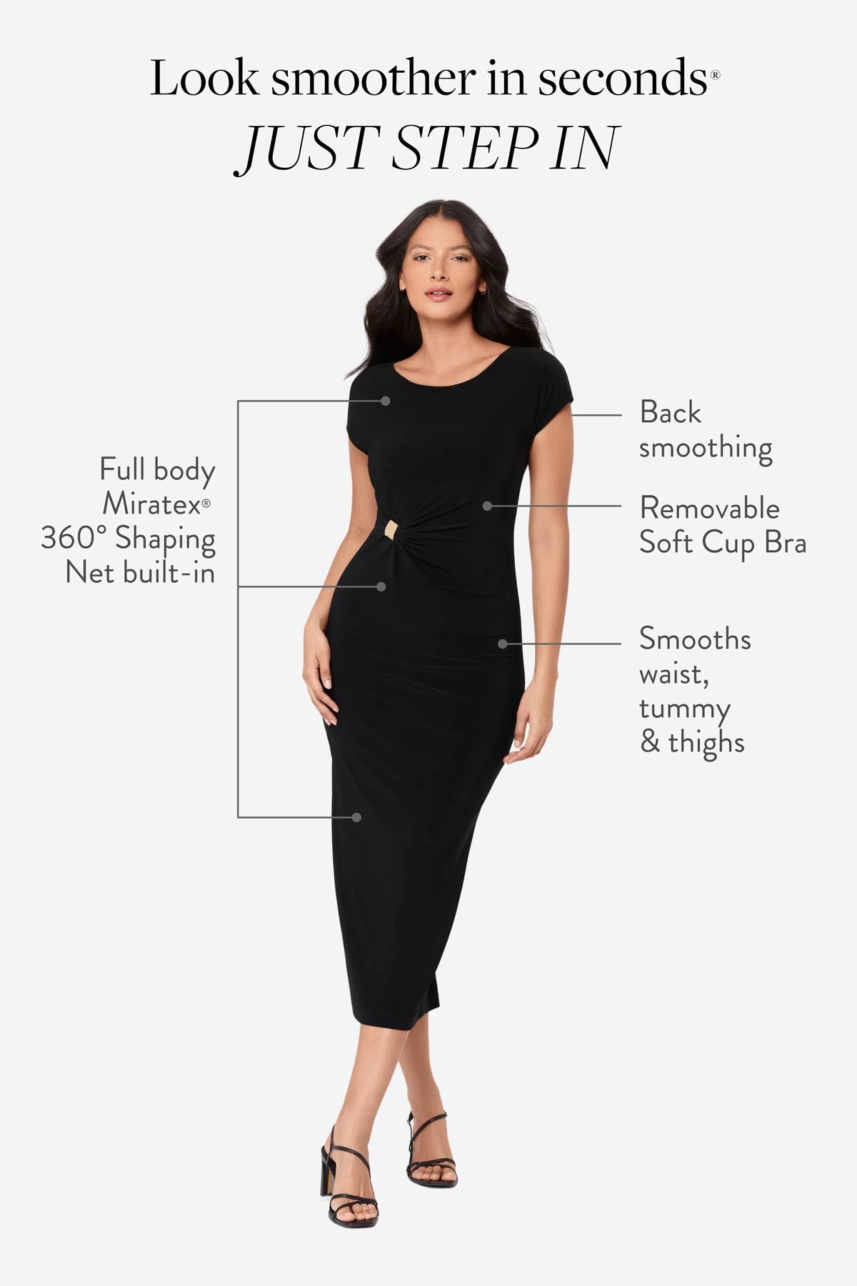 Body by Isla Shaping Dress in Black Black | Miraclesuit