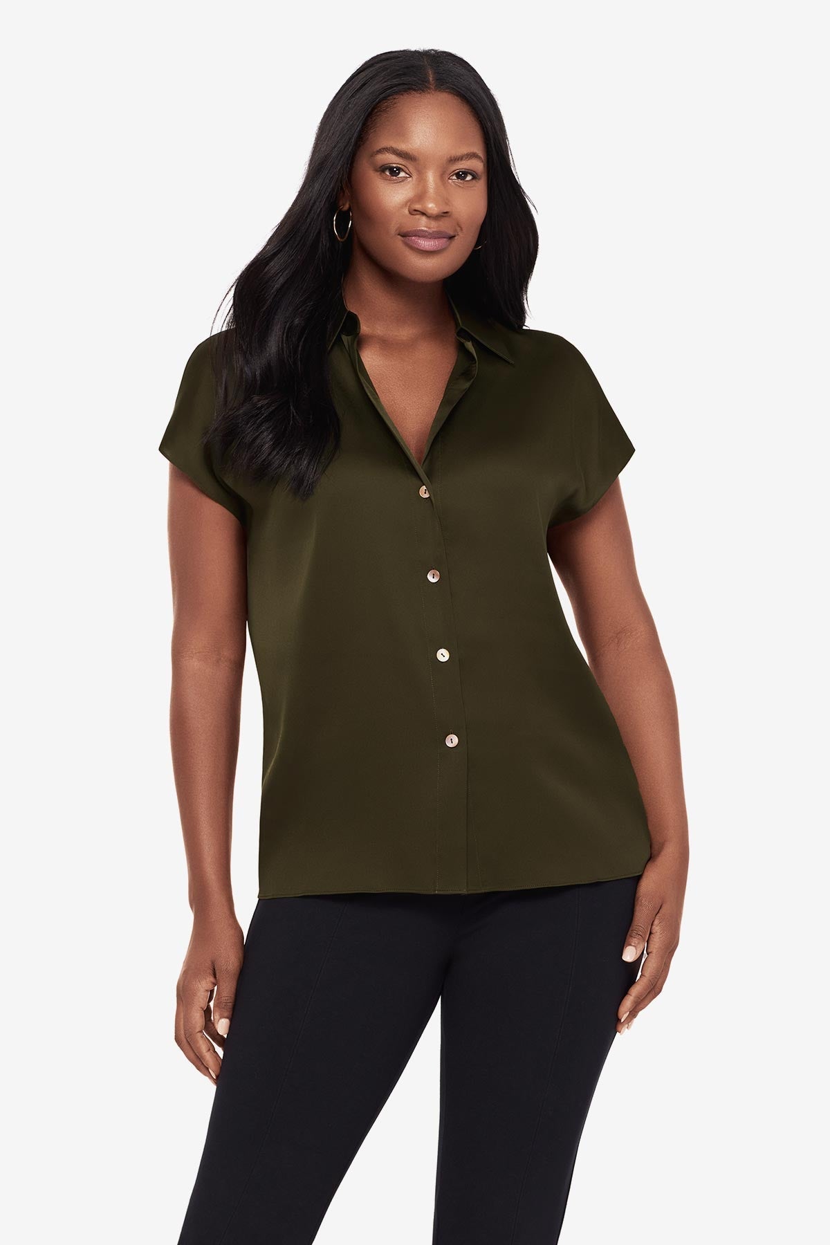 Relaxed Charmeuse Blouse in Nori Nori | Miraclesuit