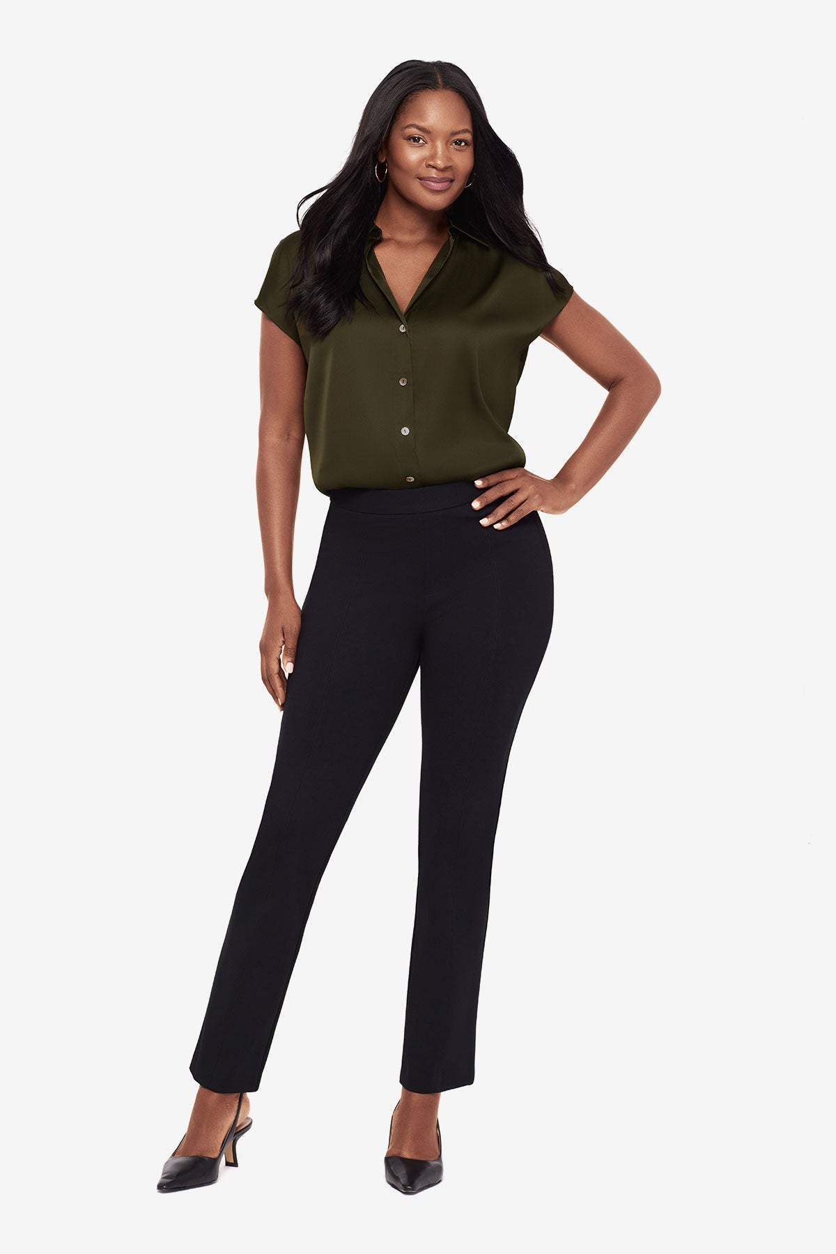 Relaxed Charmeuse Blouse in Nori Nori | Miraclesuit