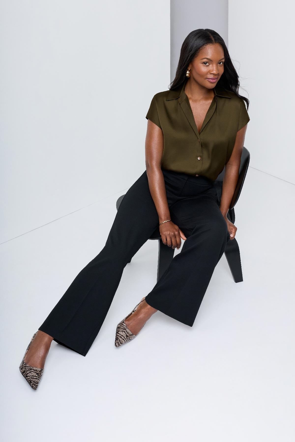 Relaxed Charmeuse Blouse in Nori Nori | Miraclesuit
