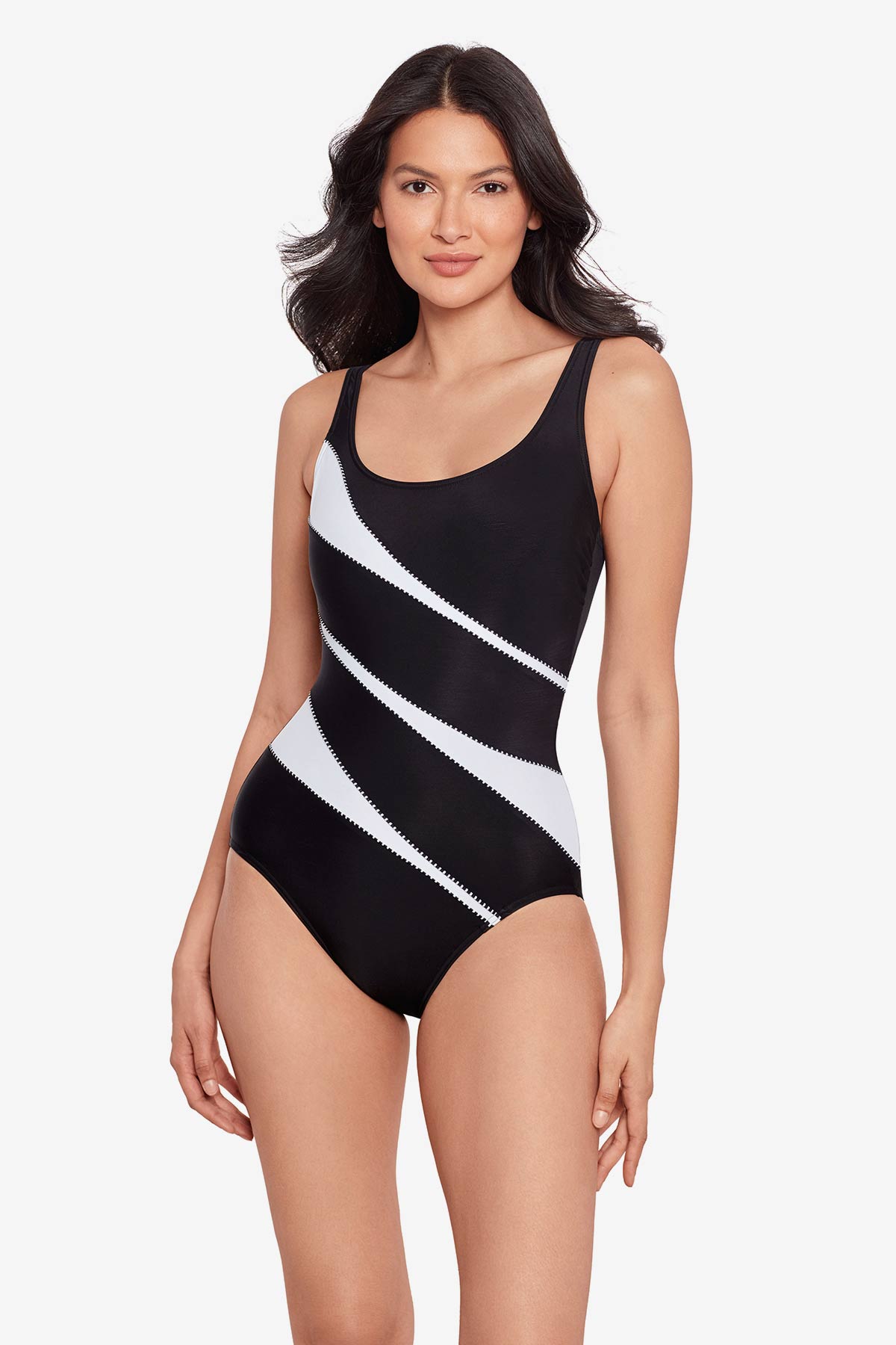 Spectra Helix One Piece Swimsuit Black/White | Miraclesuit