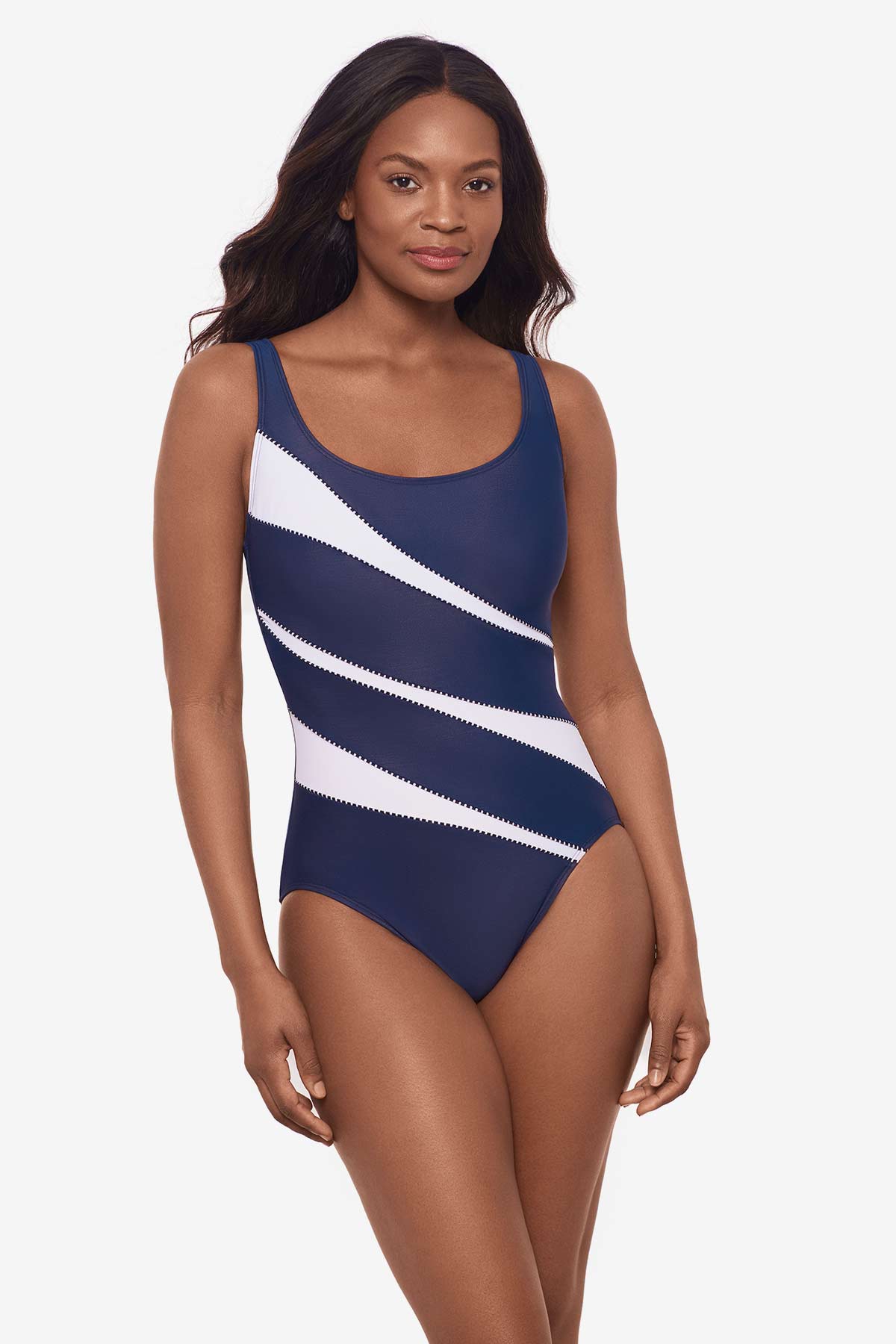 Spectra Helix One Piece Swimsuit Black/White | Miraclesuit