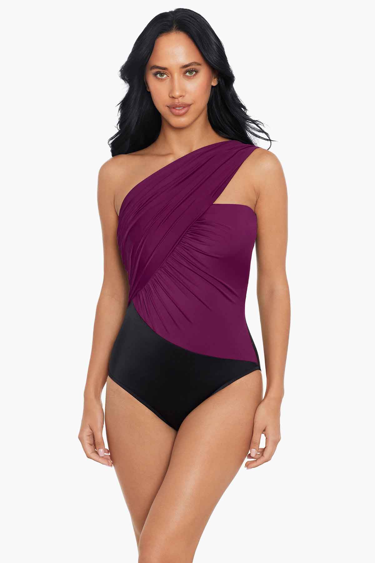 Magicsuit Colorblock Goddess One Piece Swimsuit Merlot | Miraclesuit