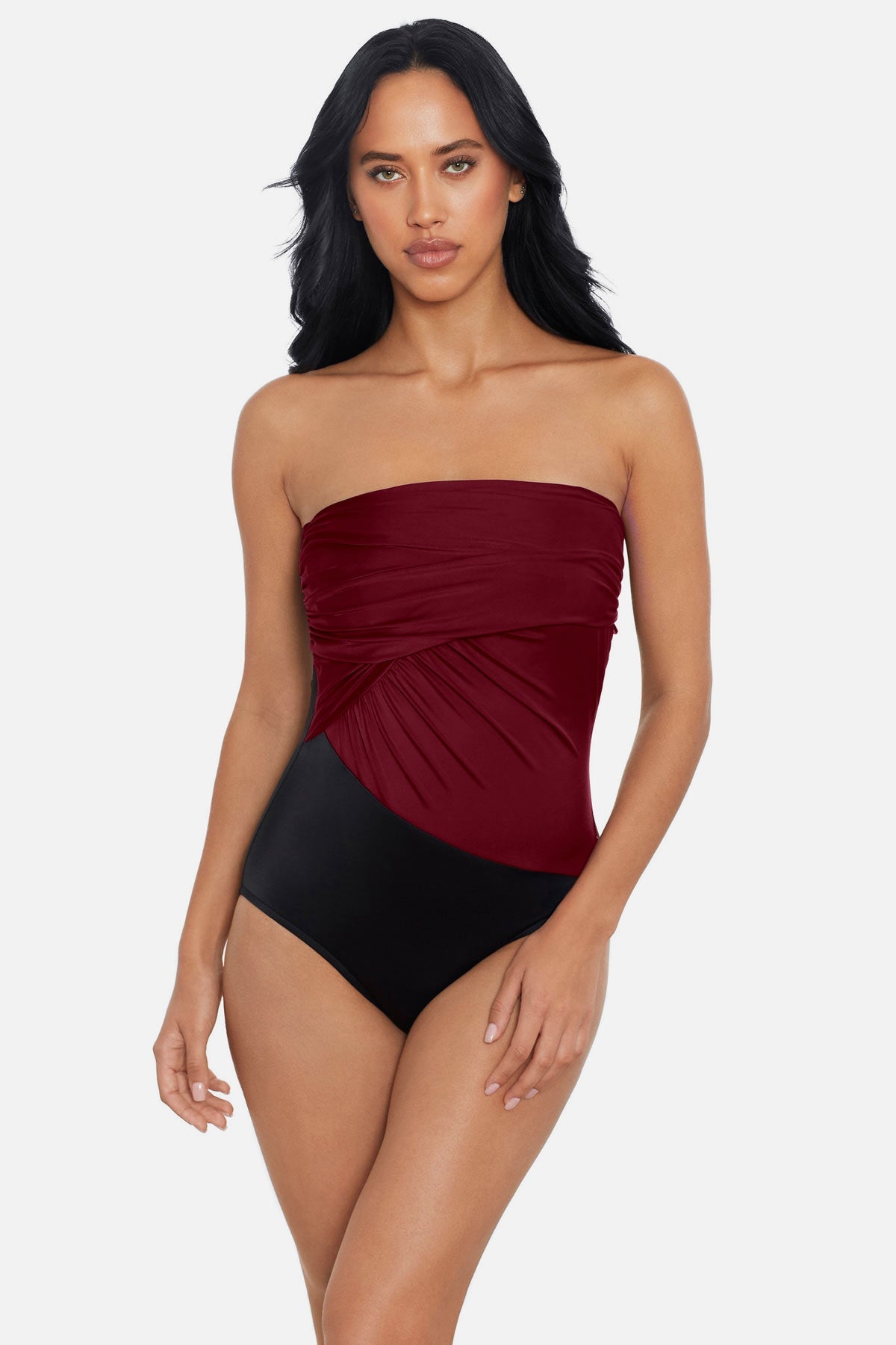 Magicsuit Colorblock Goddess One Piece Swimsuit Merlot | Miraclesuit