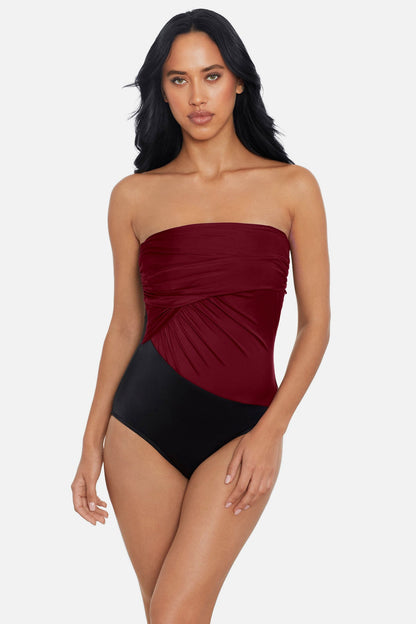 Magicsuit Colorblock Goddess One Piece Swimsuit Merlot | Miraclesuit