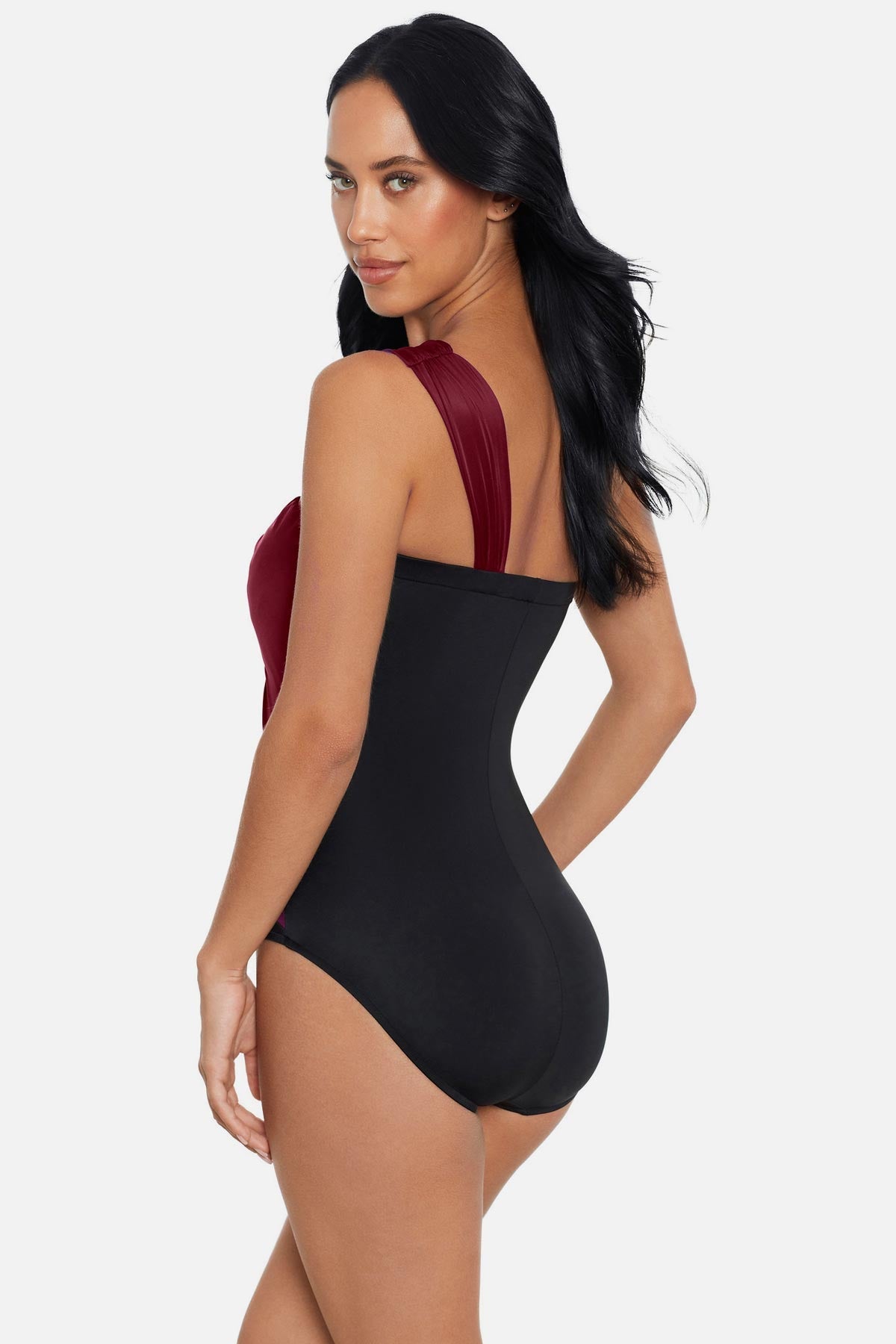 Magicsuit Colorblock Goddess One Piece Swimsuit Merlot | Miraclesuit