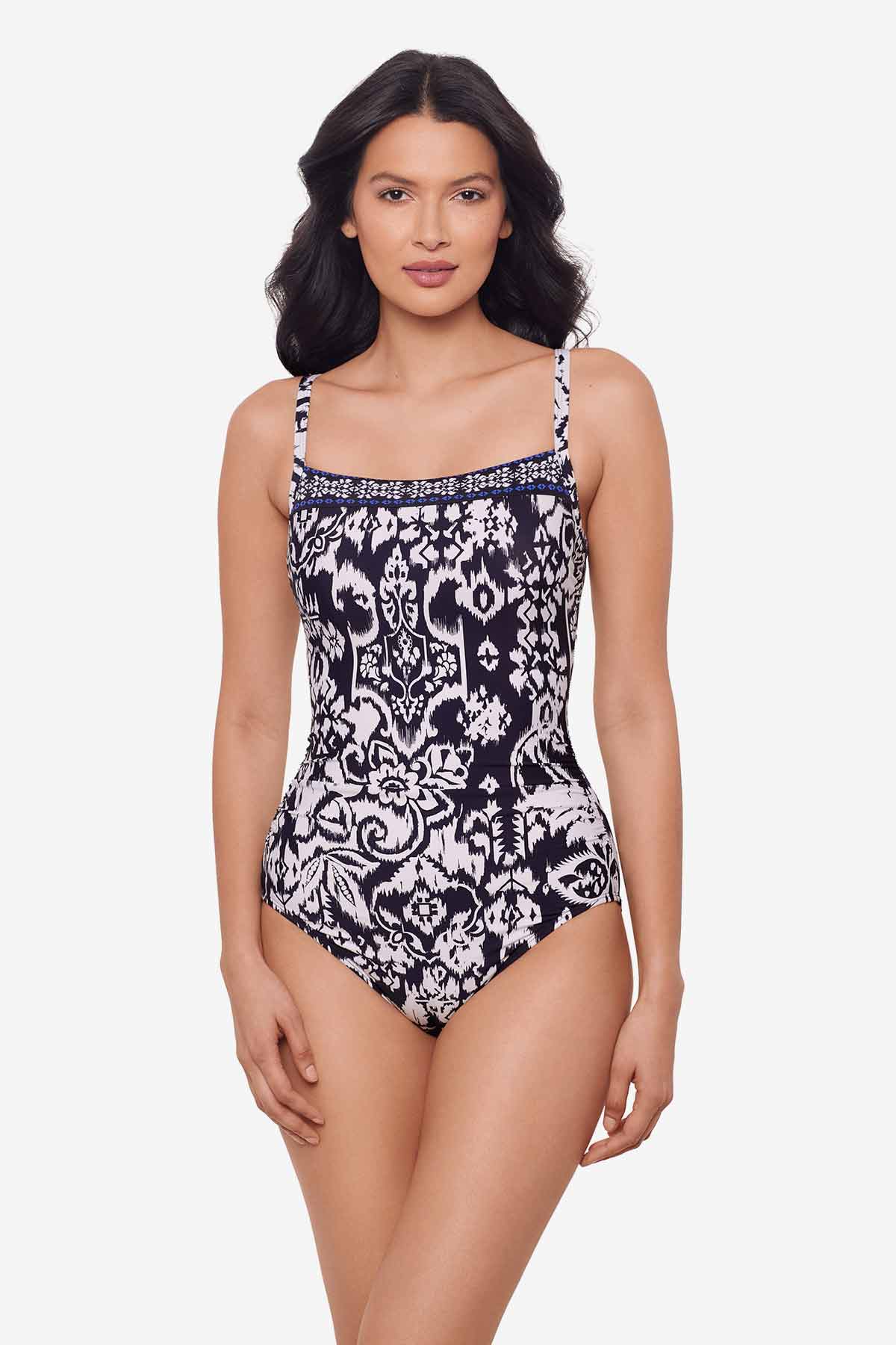 Talavera Kara One Piece Swimsuit Midnight/White | Miraclesuit