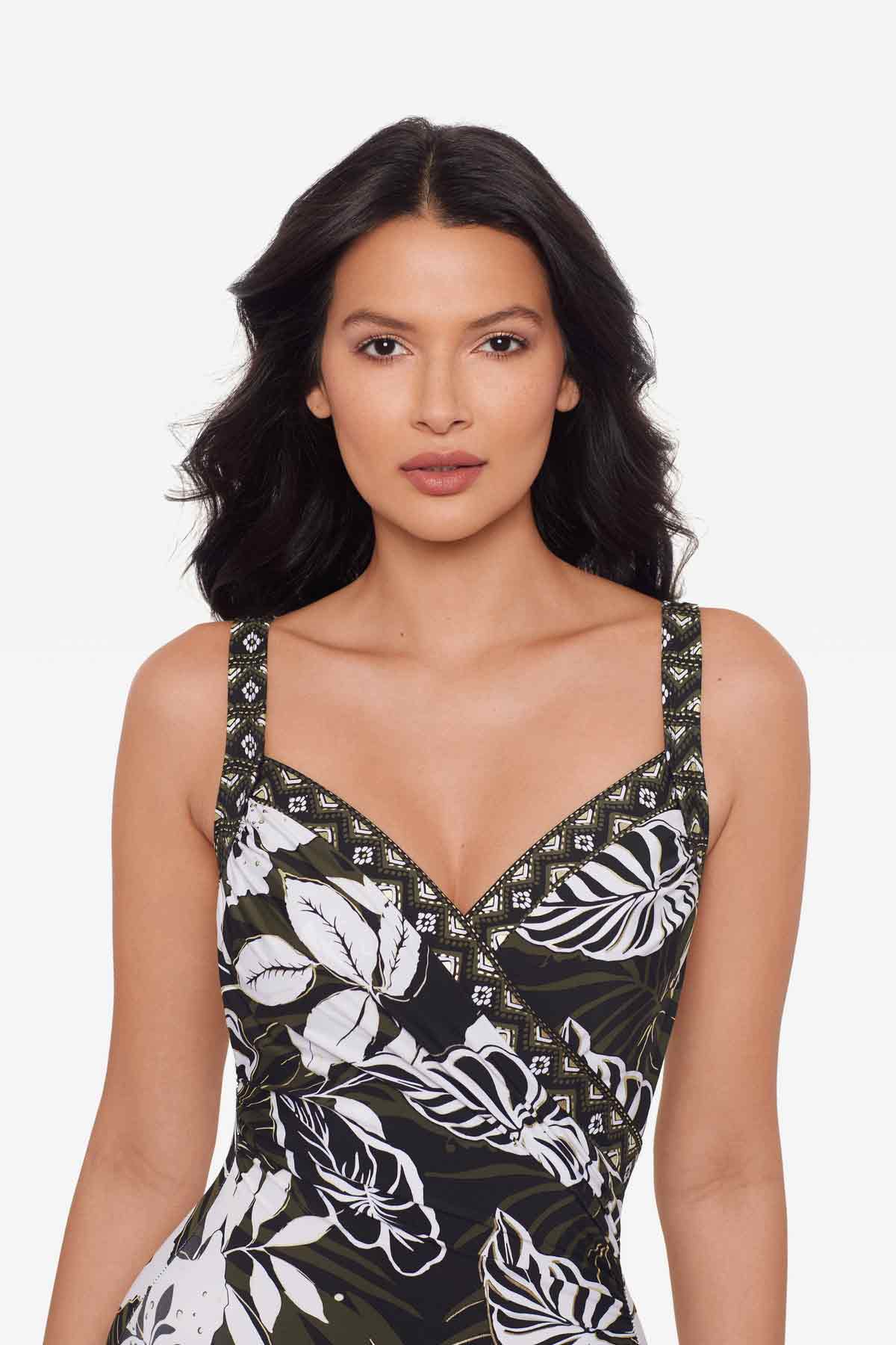 Elle Dorado Sanibel One Piece Swimsuit Black/Multi | Miraclesuit