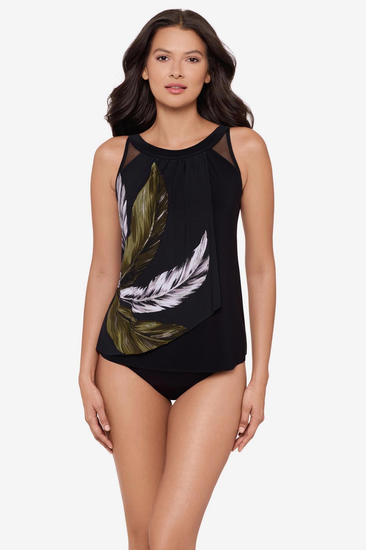Ursula Tankini Top in Boca Grande Black/Multi | Miraclesuit