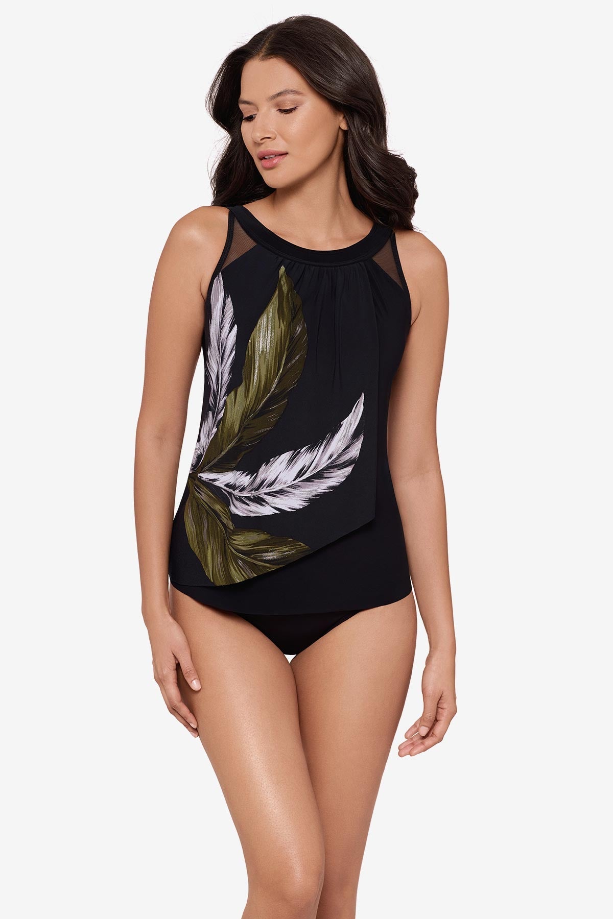 Ursula Tankini Top in Boca Grande Black/Multi | Miraclesuit