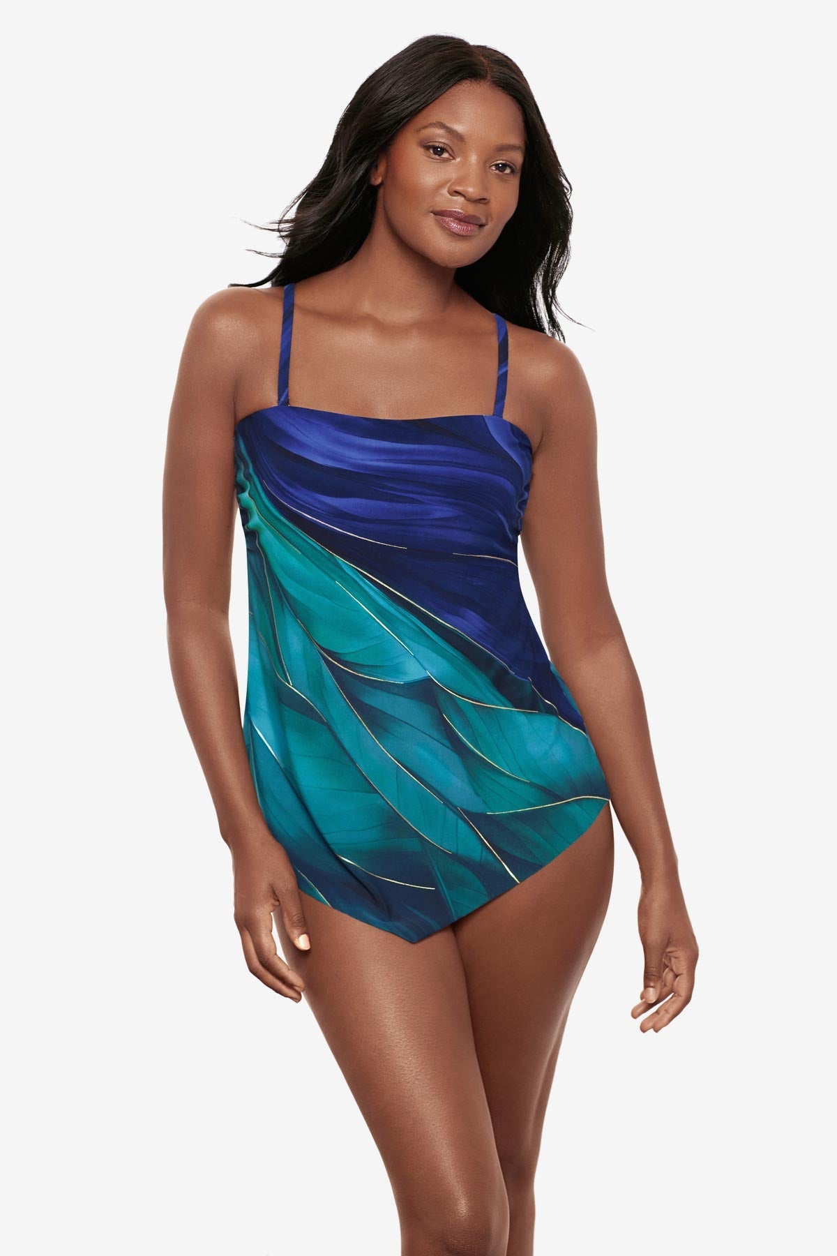 Hankini Tankini Top in Maldiva Blue/Multi | Miraclesuit