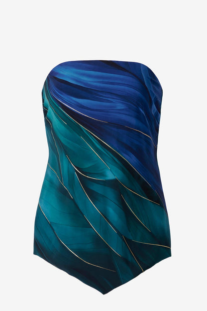 Hankini Tankini Top in Maldiva Blue/Multi | Miraclesuit