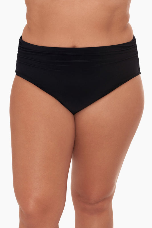 Magicsuit Plus Size Shirred Jersey Swim Bottom Black | Miraclesuit