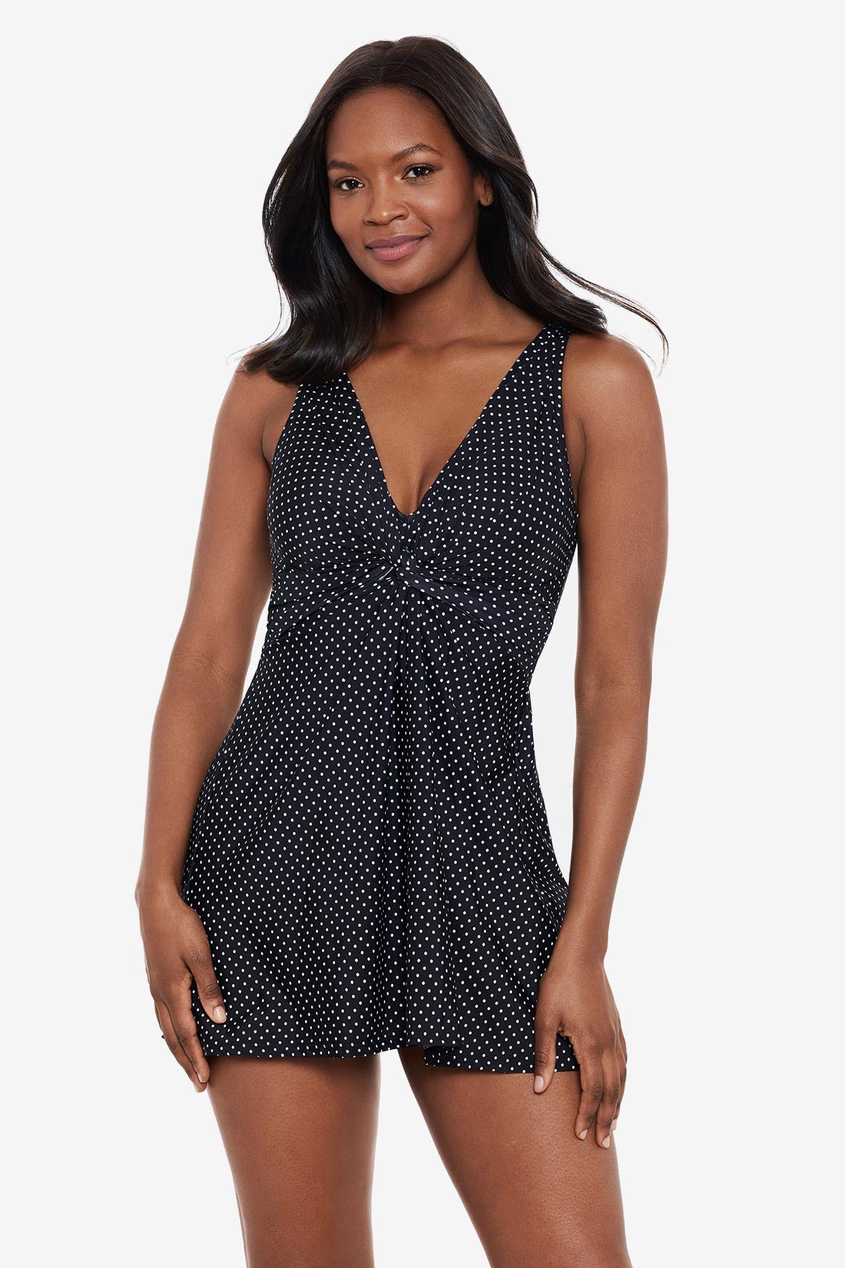 Pin Point Marais Swim Dress Bathing Suit Black/White | Miraclesuit
