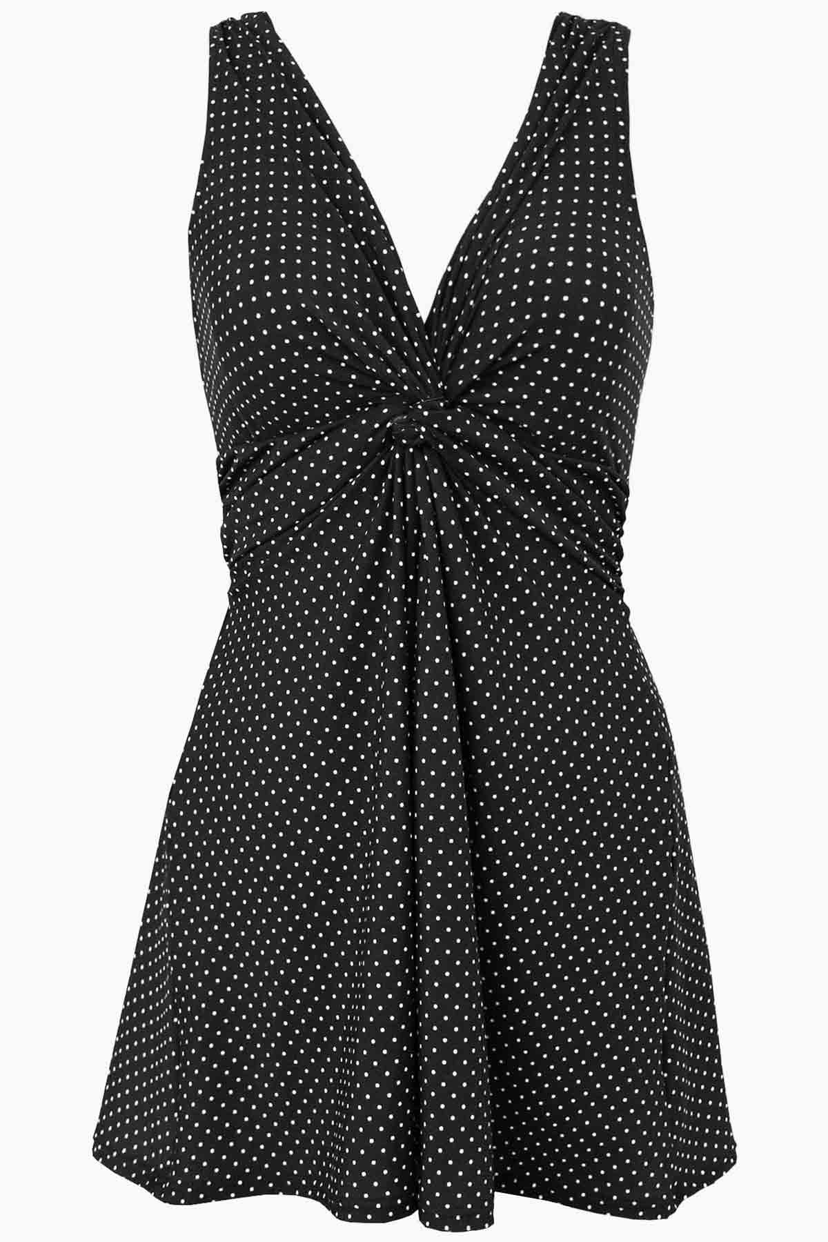 Pin Point Marais Swim Dress Bathing Suit Black/White | Miraclesuit