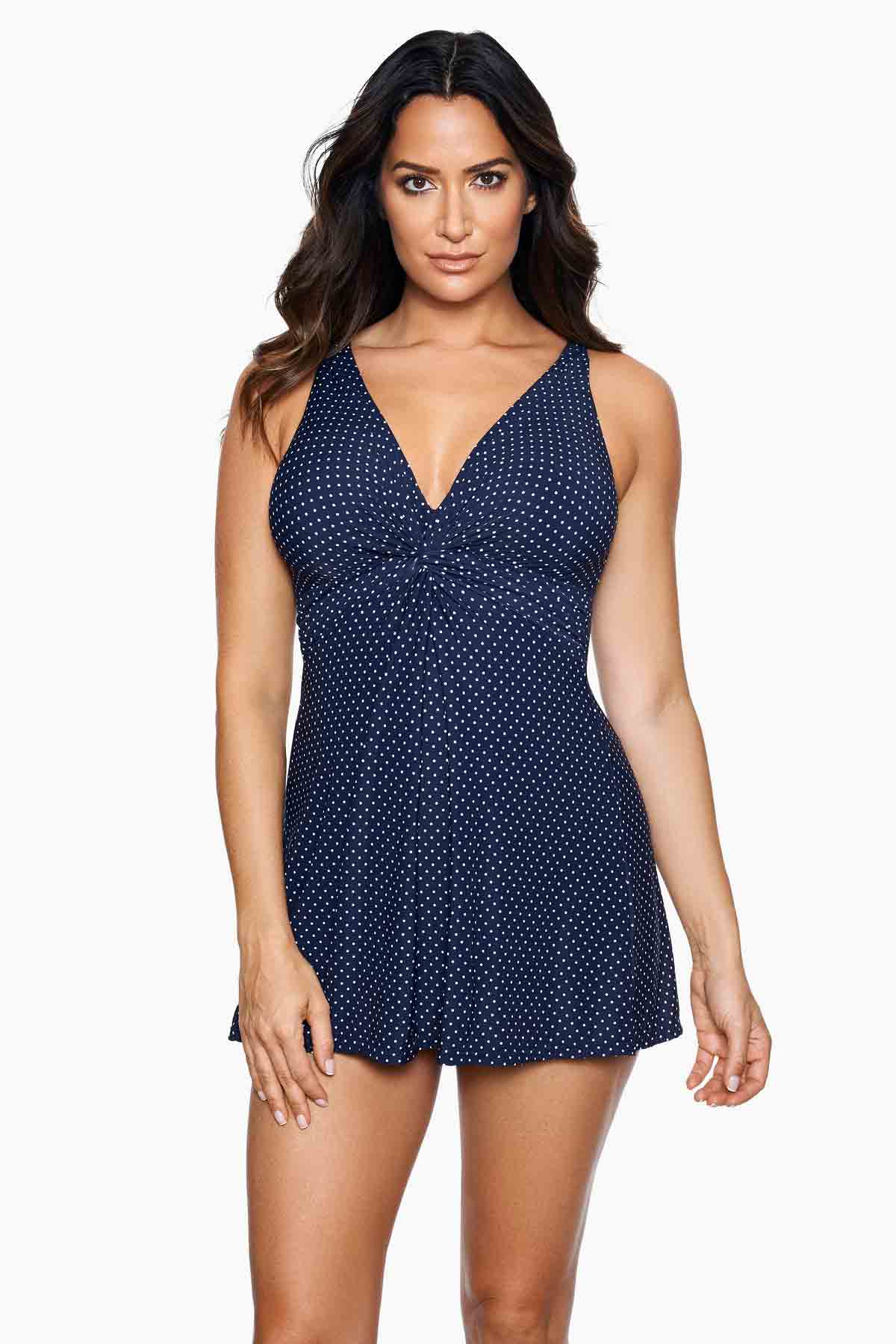 Pin Point Marais Swim Dress Bathing Suit Black/White | Miraclesuit