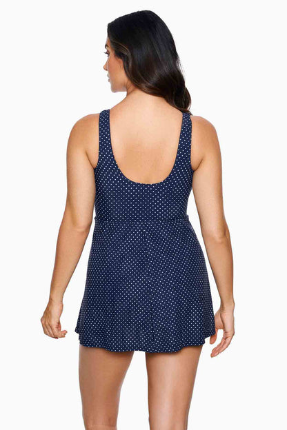 Pin Point Marais Swim Dress Bathing Suit Black/White | Miraclesuit