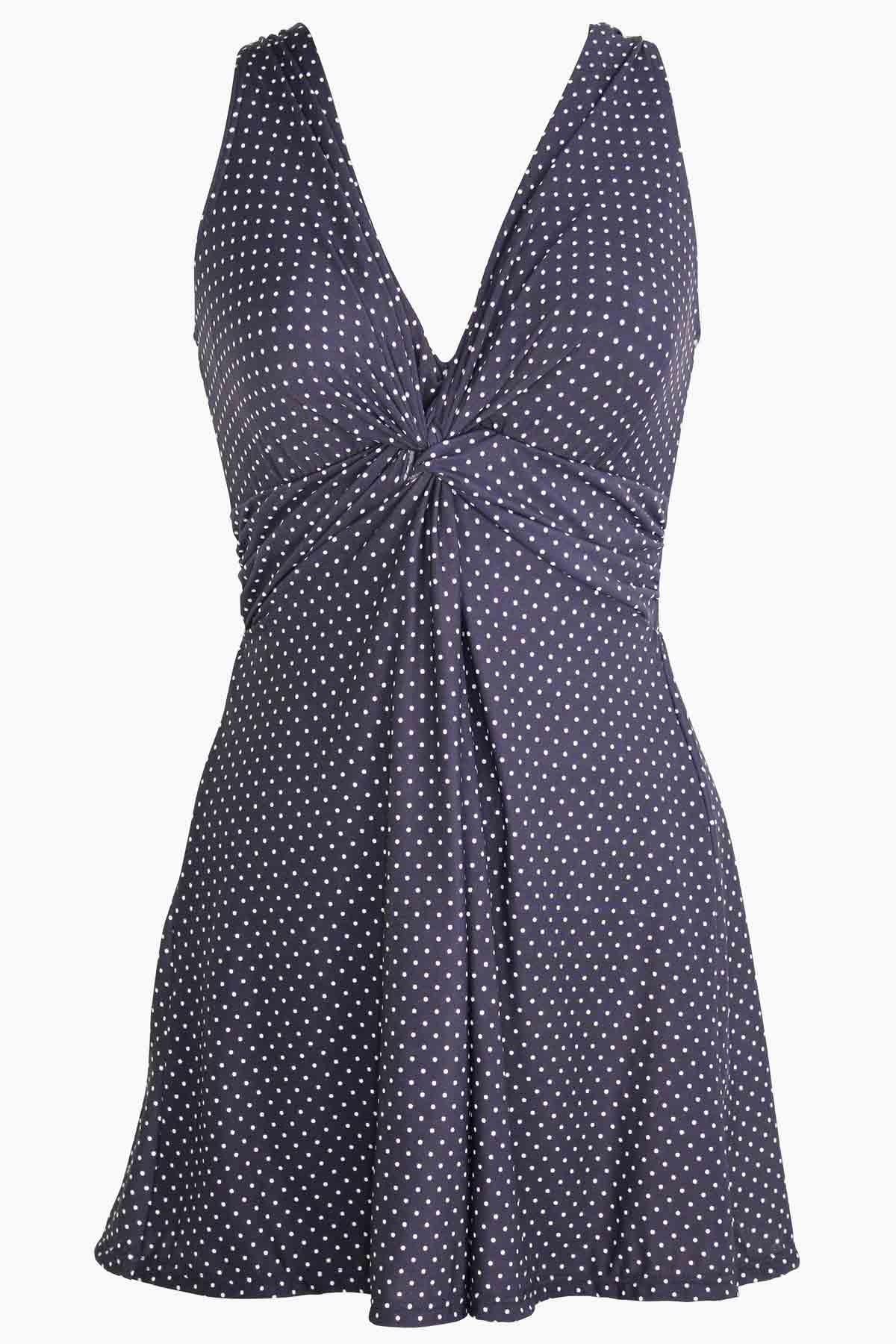 Pin Point Marais Swim Dress Bathing Suit Black/White | Miraclesuit