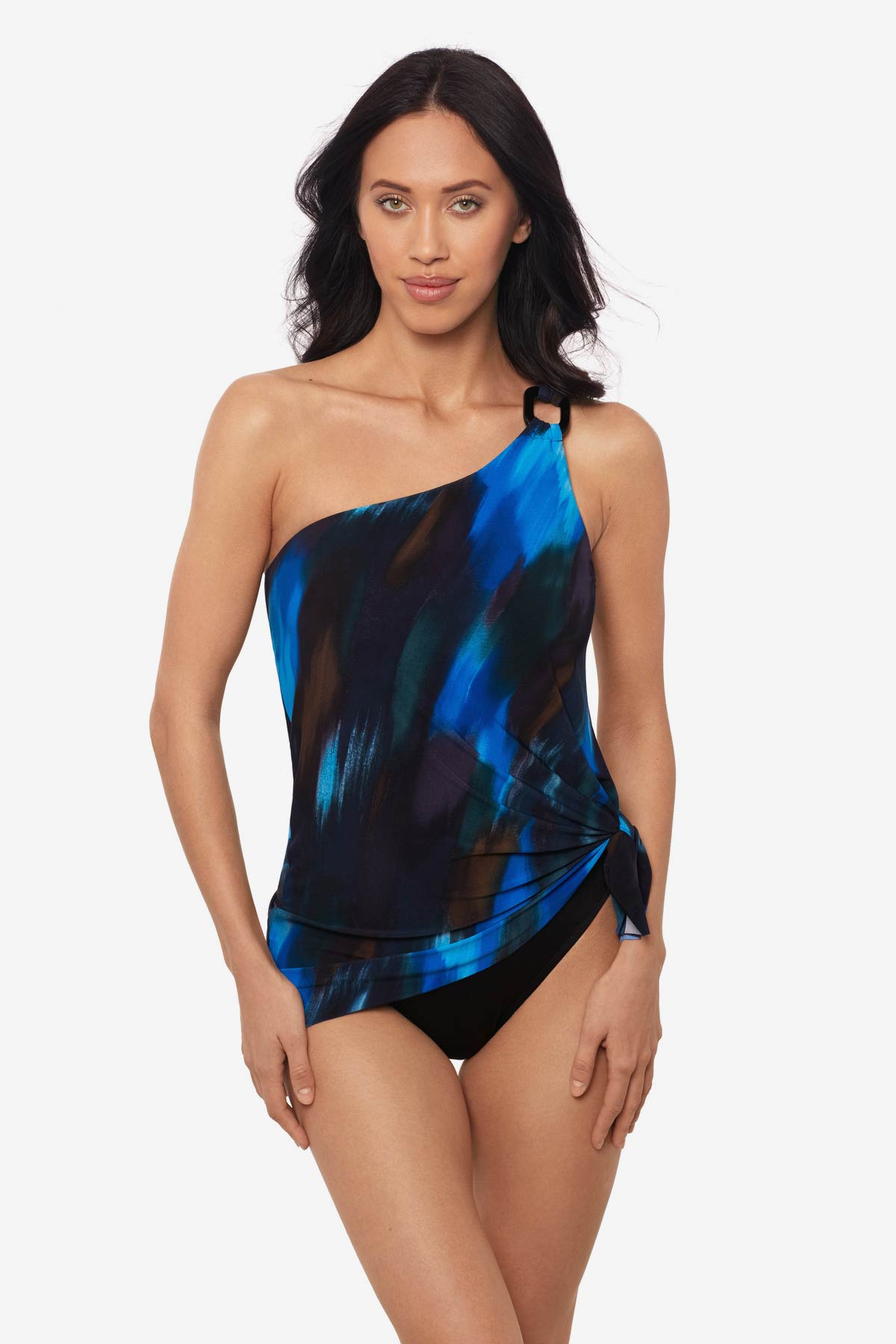 Magicsuit Swipe Right Amal One Piece Swim Dress Blue/Multi | Miraclesuit
