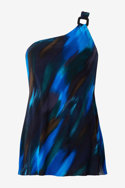 Magicsuit Swipe Right Amal One Piece Swim Dress Blue/Multi | Miraclesuit