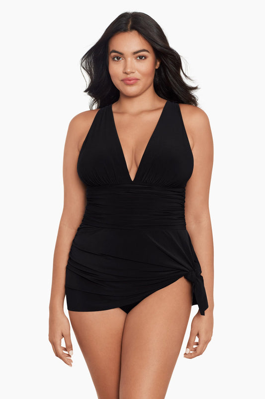 Plus Size Celine Swim Dress Black | Miraclesuit