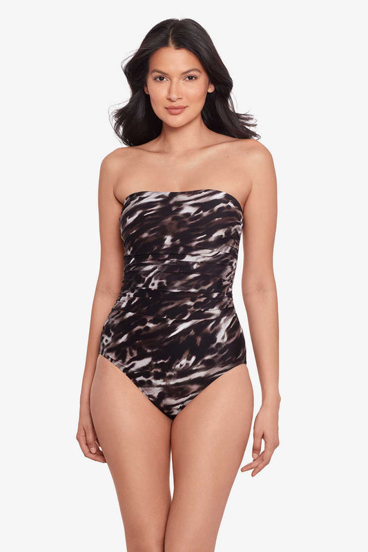 Tempest Avanti Bandeau Swimsuit Black/Brown | Miraclesuit
