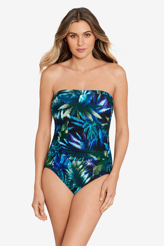 Ussepa Avanti Bandeau Swimsuit Black/Multi | Miraclesuit