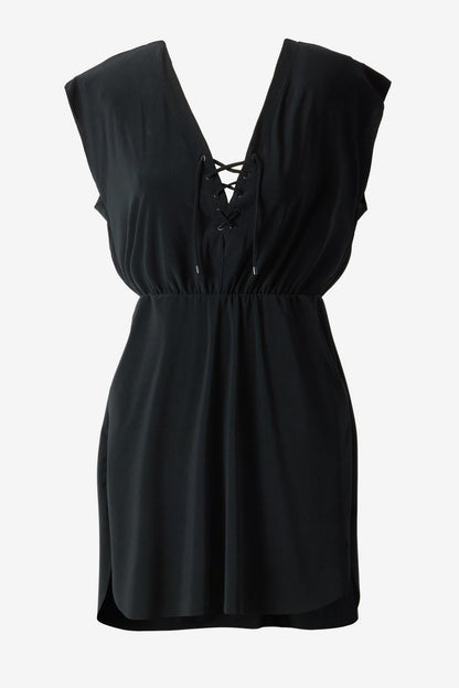 Magicsuit Cover Ups Lace Up Dress Swimwear Cover Up Black | Miraclesuit