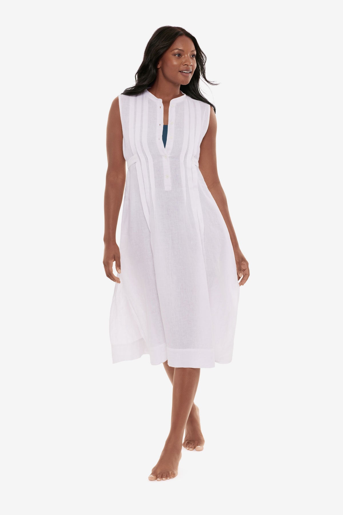 Pleated Beach Dress Cover Up White | Miraclesuit