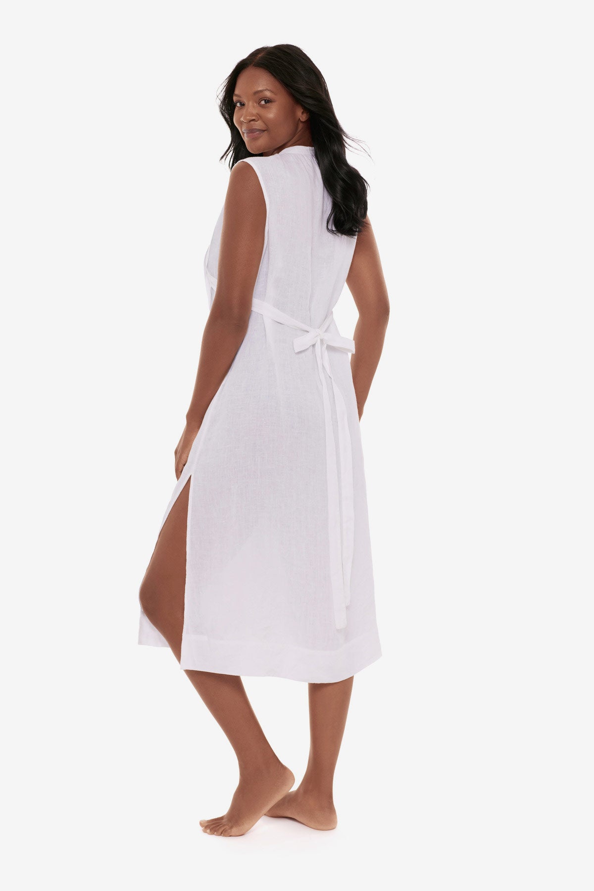 Pleated Beach Dress Cover Up White | Miraclesuit