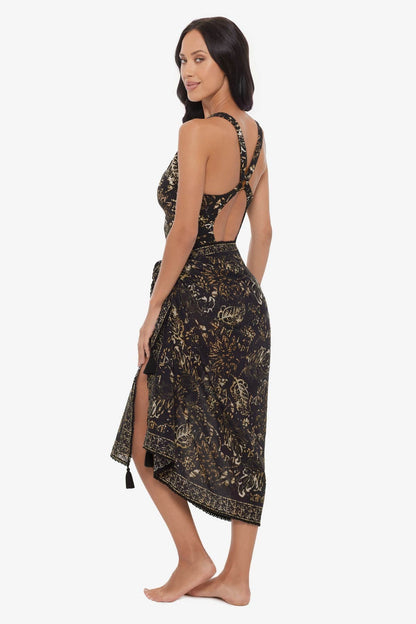 Magicsuit Balinese Pareo Swim Cover Up Black/Multi | Miraclesuit